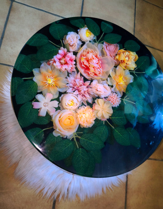 Table d'appoint résine et bois