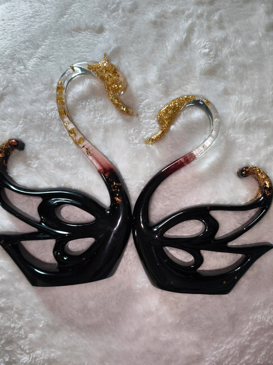 Couple cygnes café & Or